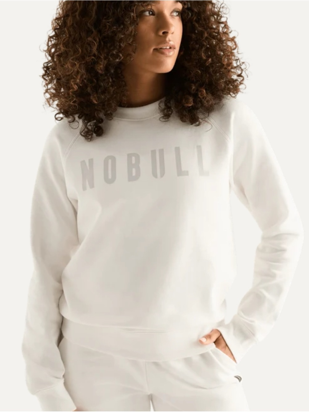 Nobull White Crewneck Sweatshirt Women’s Size Medium